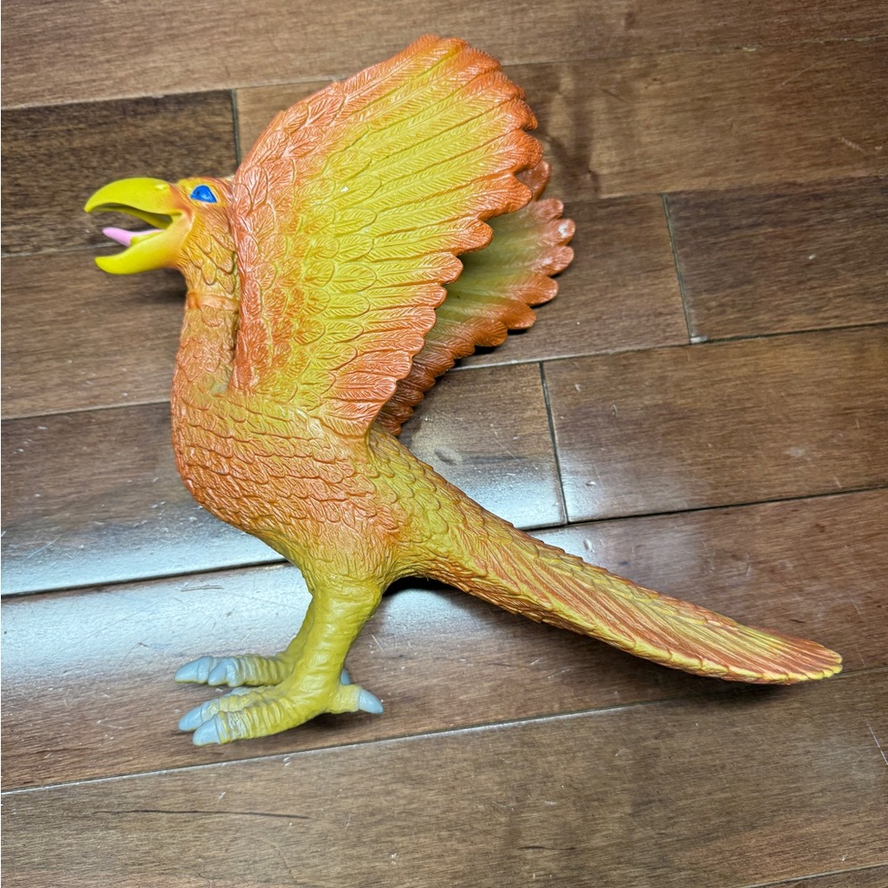 Phoenix Toy Figure made or rubber in Brown Yellow colors
